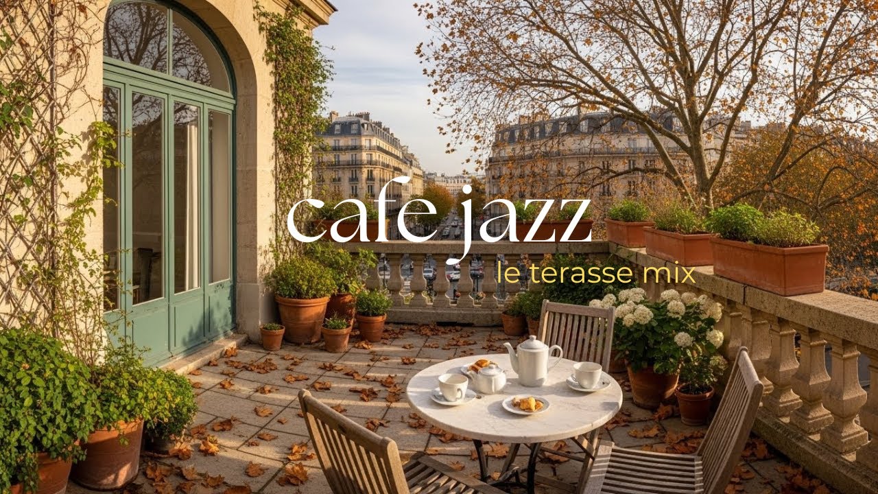 OUTDOOR CAFE AMBIENCE | SMOOTH JAZZ FOR COFFEE TIME 🌿🎶 | RELAX