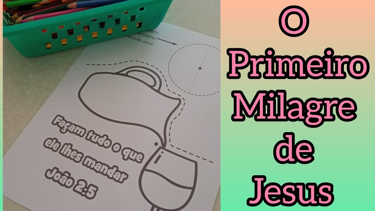 Jesus transforma Água em Vinho - Para Colorir #ministerioinfantil