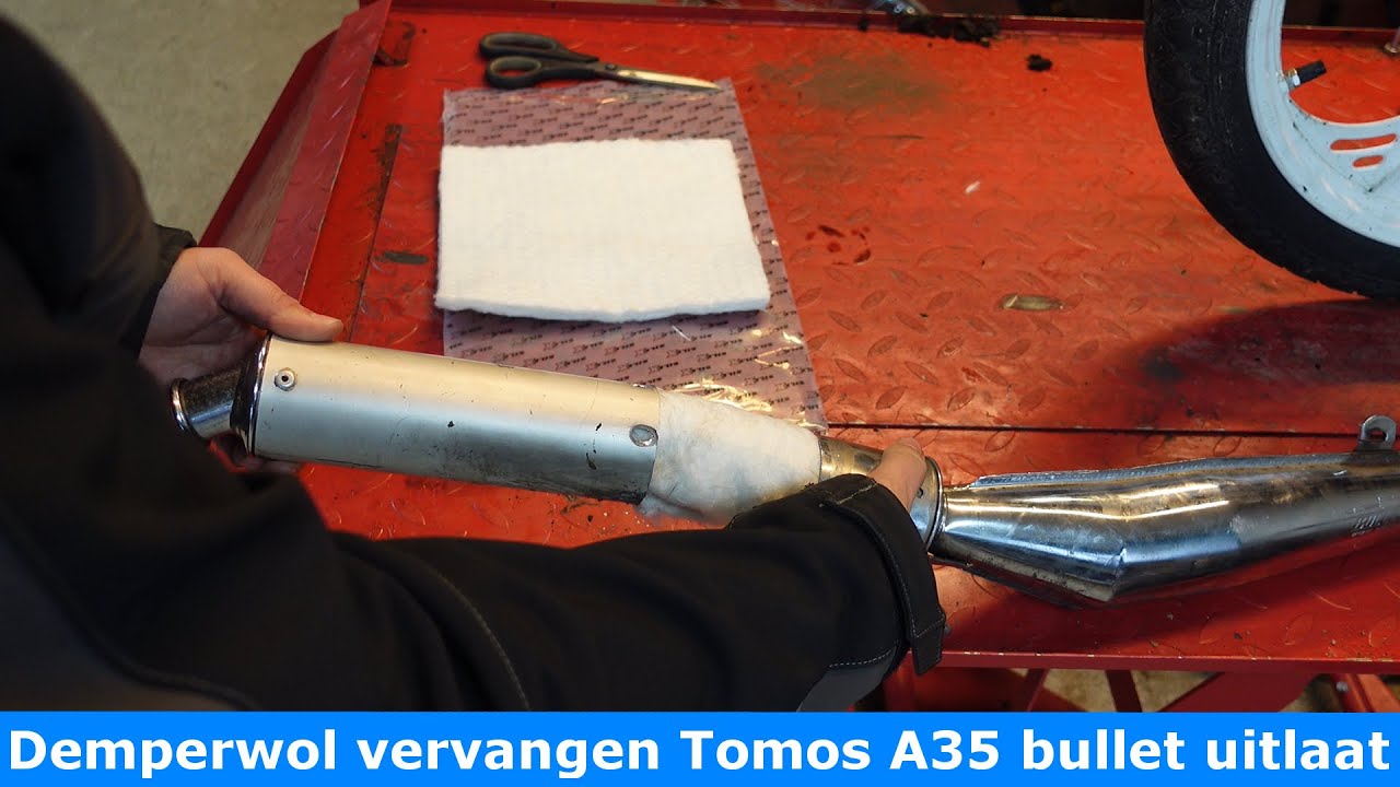 Demperwol vervangen bij een Tecno Bullet uitlaat voor Tomos A35