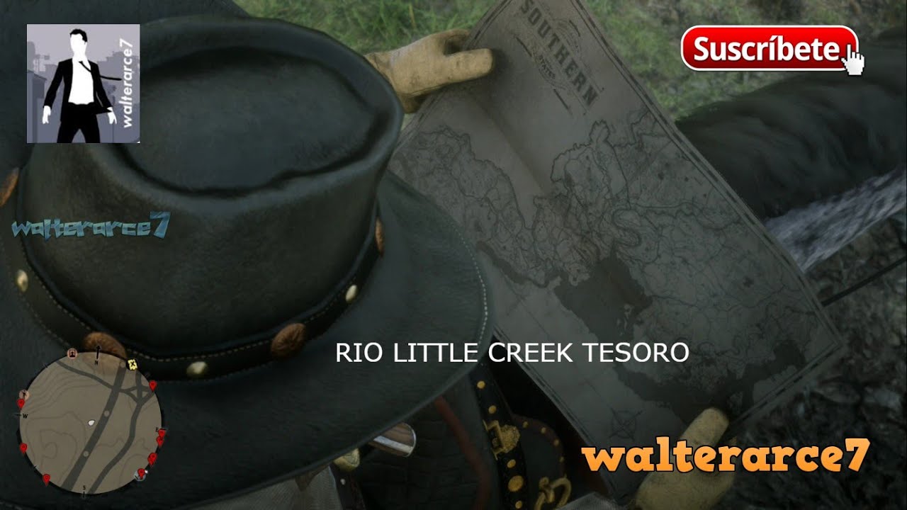 MAPA DEL TESORO RIO LITTLE CREEK TESORO UBICACION FACIL RED DEAD ONLINE PS4 GAMEPLAY 🔫 🔪🐎🐴*
