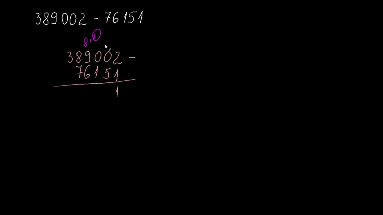 Scăderea numerelor foarte mari prin împrumut | Khan Academy