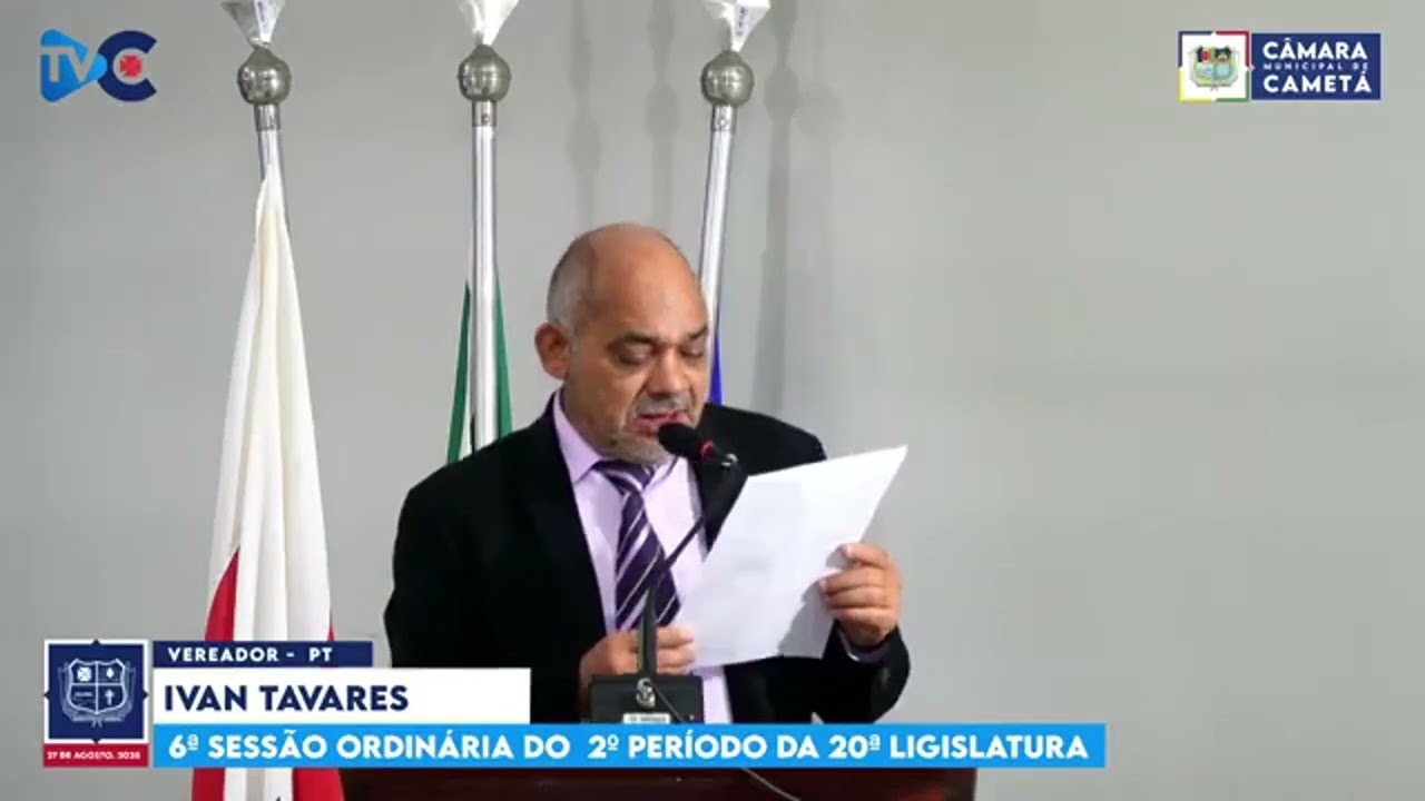SESSÃO ORDINÁRIA - SEGUNDO SEMESTRE - PROJETO DE LEI DO VER. IVAN TAVARES - PT - 27/08/25