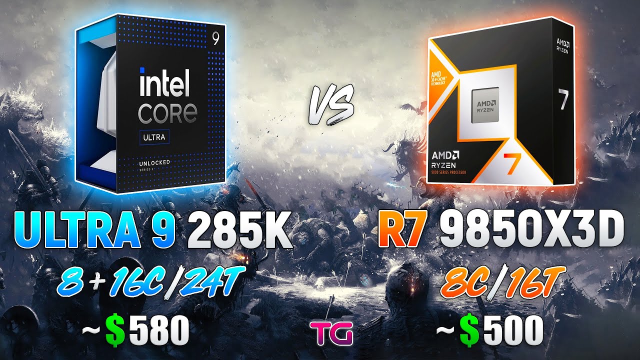 Ryzen 7 9850X3D vs Ultra 9 285K - Test in 11 Games