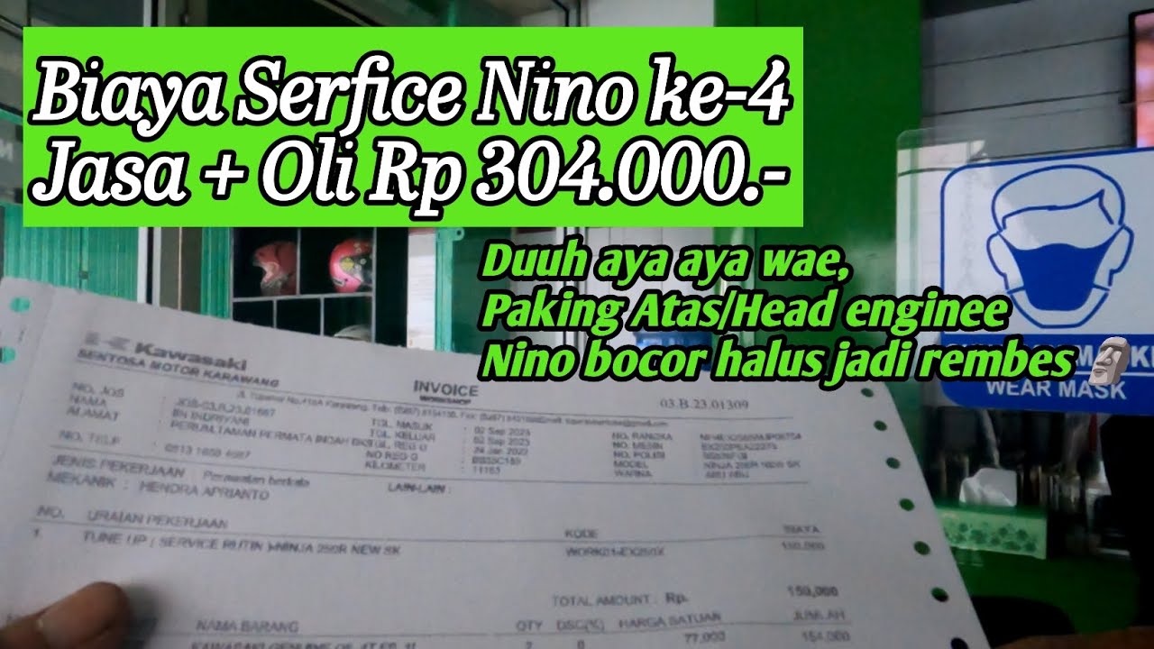 Biaya serfice perawatan Ninja 250 di bengkel Kawasaki #motovlog #kawasaki #ninja #sunmori