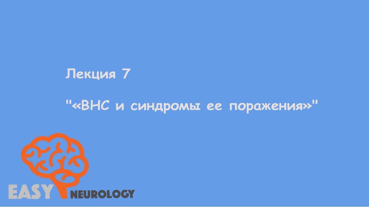 Общая неврология. Лекция 7 