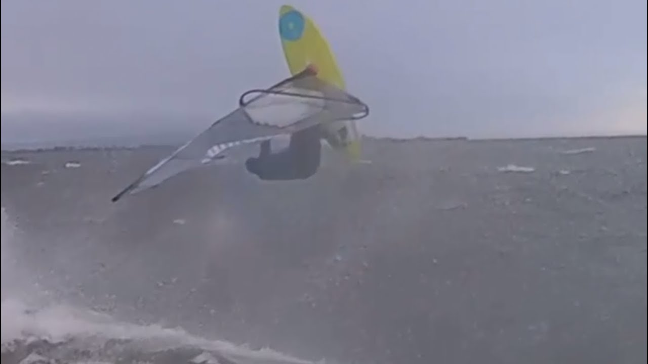 Windsurfing Troon Scotland storm mega sesh