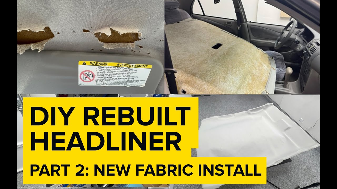 DIY Fix an old Headliner –Part 2: Applying new fabric & headliner install (1998-2002 Toyota Corolla)