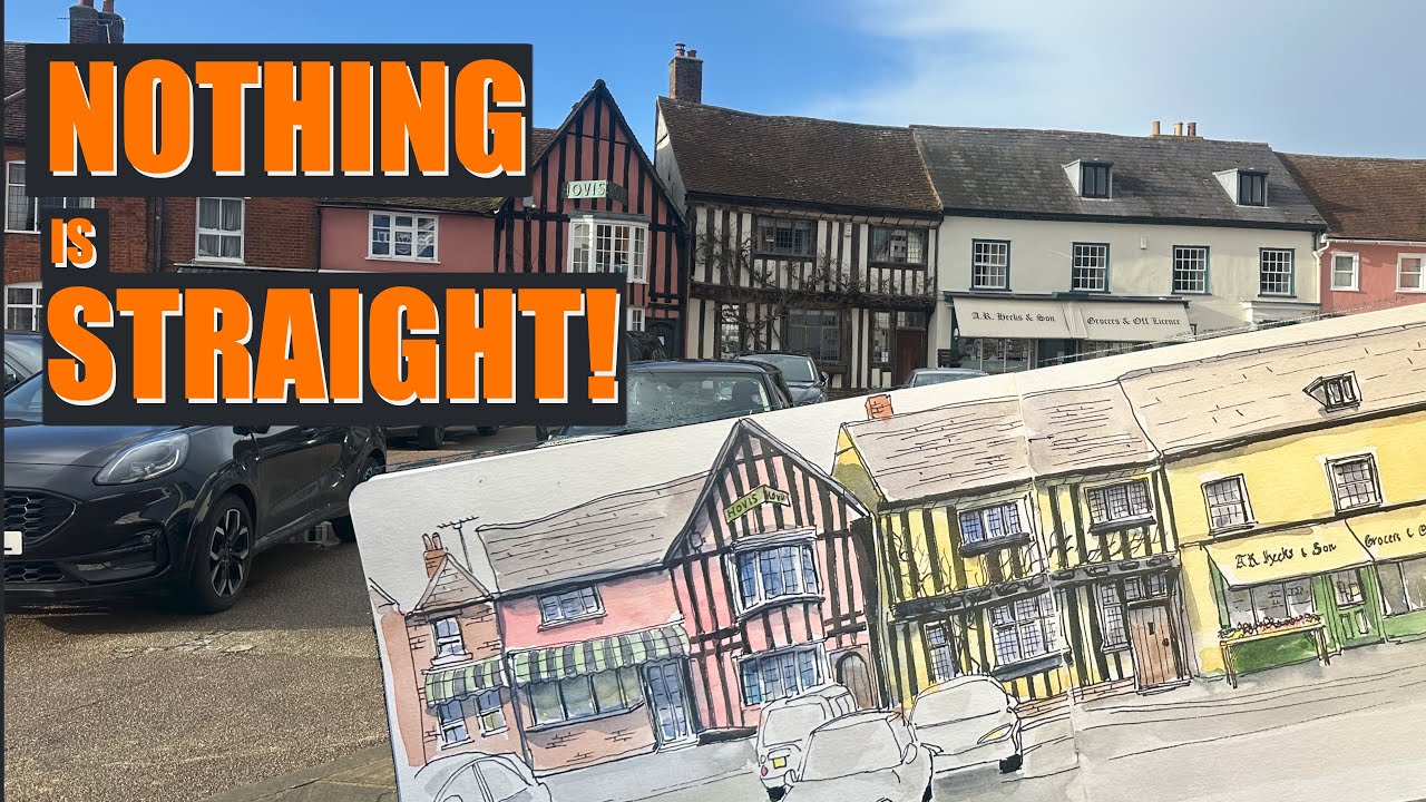 Plein Air Line and Wash in Lavenham, Suffolk | Urban Sketching