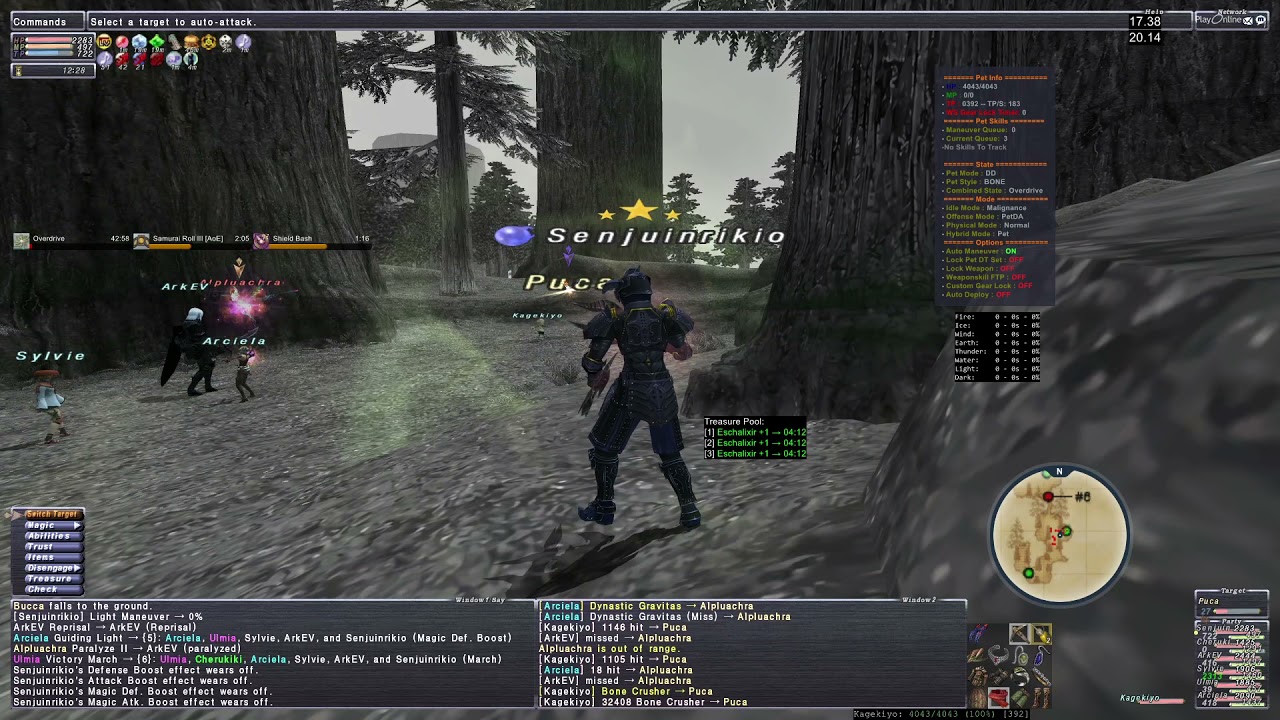 FFXI - Pup Solo Escha Zitah Alpluachra, Bucca & Puca w/ Trusts