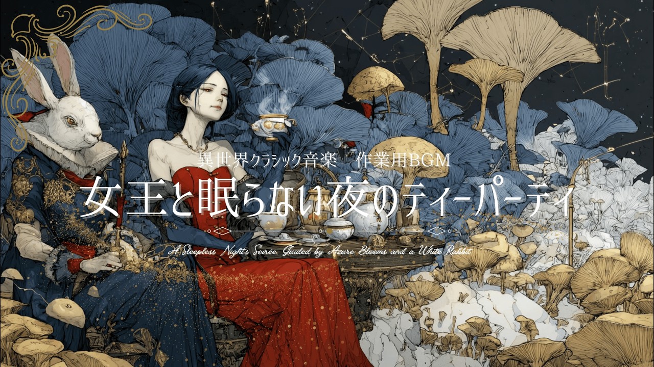 【ダークファンタジーBGM】女王と眠らない夜のティーパーティ　ー月光とハートの白兎が紡ぐ幻想世界ー｜作業用・睡眠用BGM