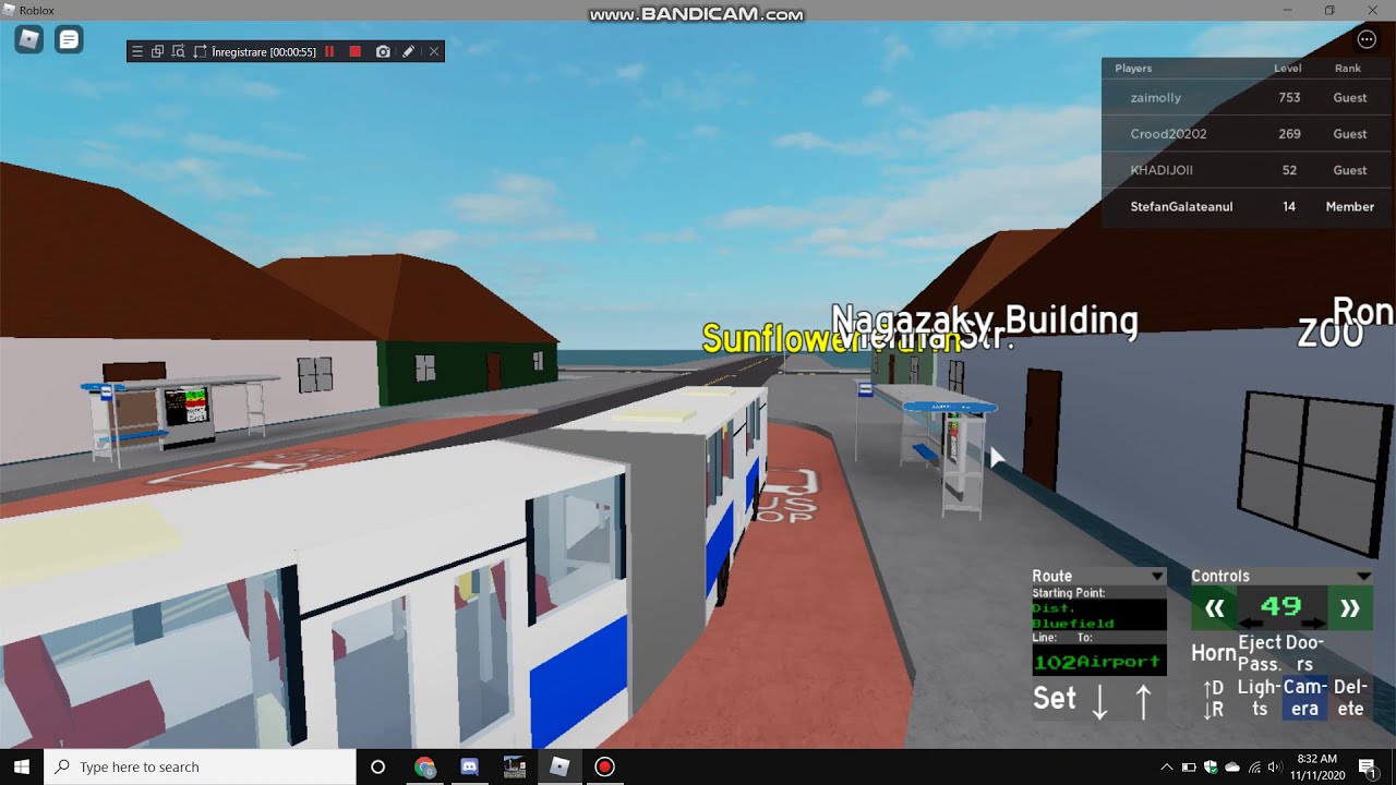 Overwald Bus & Tram Simulator (Roblox): Route 102 -- District Bluefield - Airport