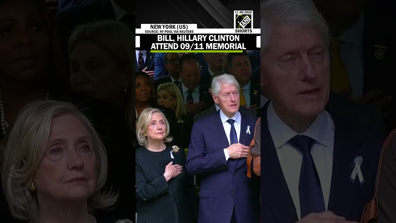 Former US President Bill Clinton, wife Hillary Clinton attend 09/11 memorial