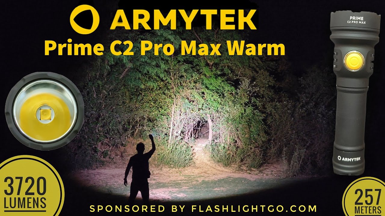 Armytek Prime C2 Pro Max Warm - Powerful EDC Flashlight, 3720 lumens, 257 meters throw