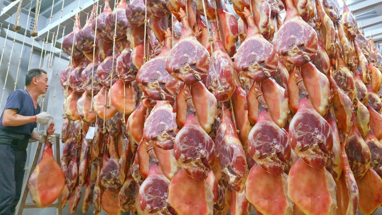 Spectacular Sight of 5000 Ham！Amazing Jinhua Ham Mass Production/ 5000條腿的壯觀畫面！驚人的金華火腿製作-Food Factory