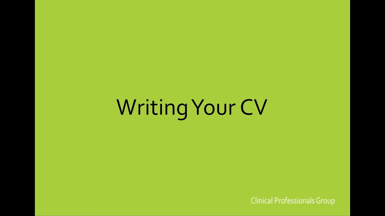 Writing Your CV