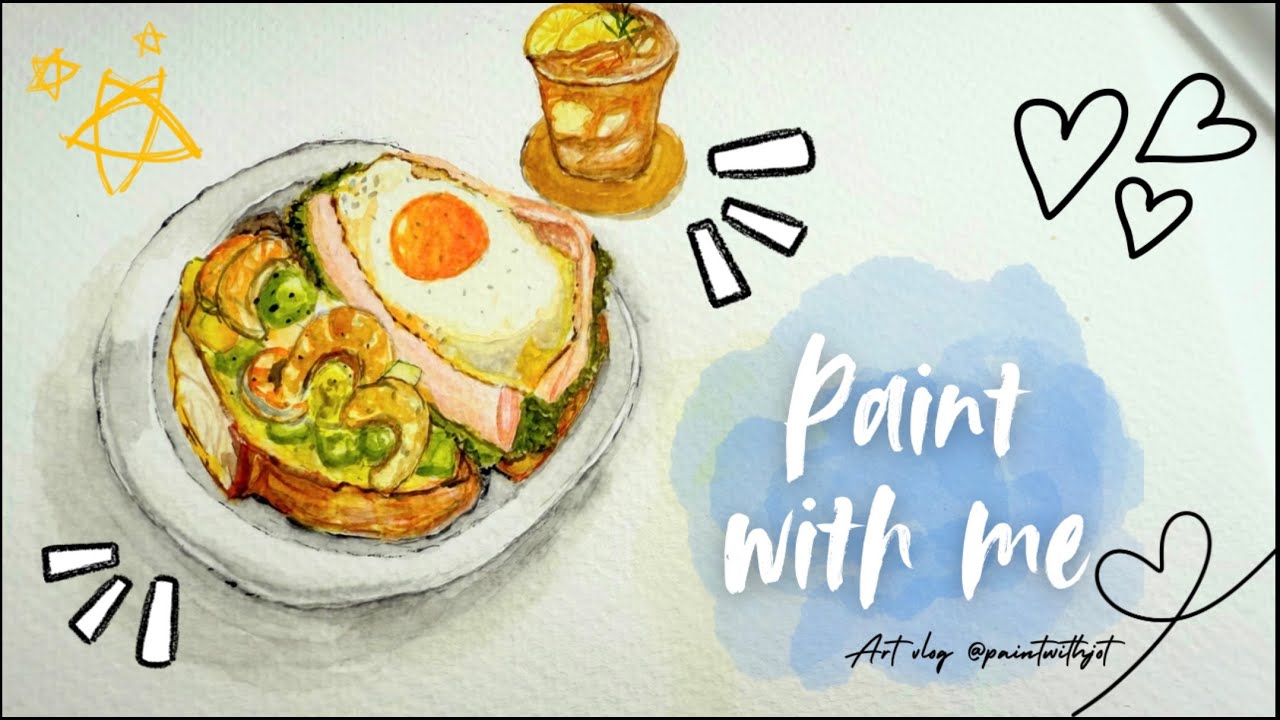 Slow Art Vlog | Cute Food Illustration in Watercolors #art #painting #artist 