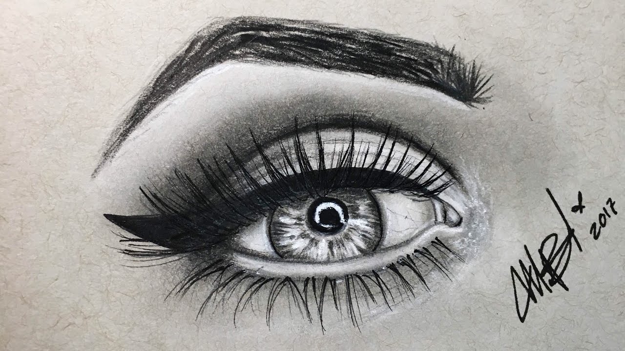 COMO DIBUJAR UN OJO SEMI REALISTA - COMO DIBUJAR Y PINTAR UN OJO