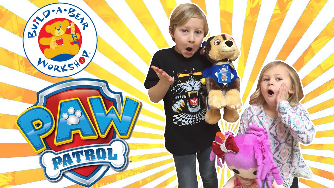 PAW PATROL Chase at Build A Bear Workshop with Paw Patrol Toys and Pups with Pup Packs
