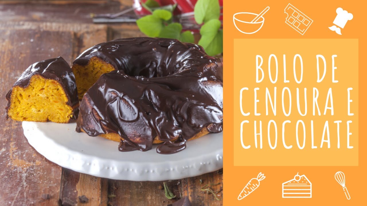 Bolo de cenoura com cobertura de chocolate (f&aacute;cil e delicioso) - TeleCulin&aacute;ria