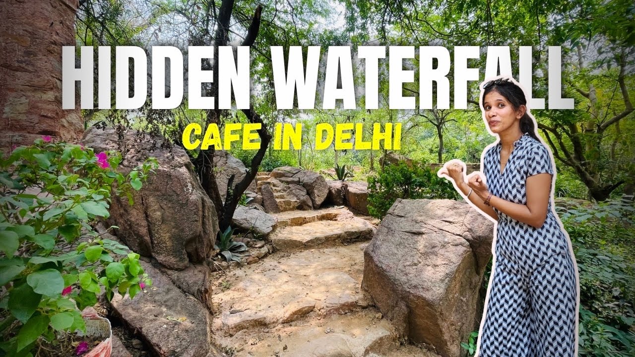 Hidden Waterfall in Delhi? Untold secret🫩!! Best for Couples/ Family? Viral Cafe 😍