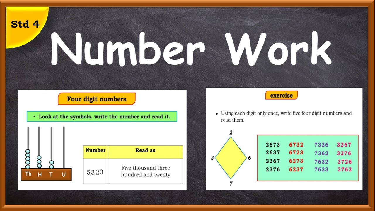 Number work | standard 4 | Maths | Part 1