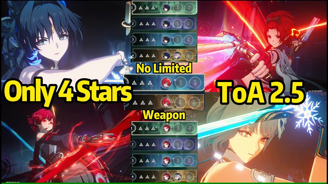 Only 4 Star Characters cleared ToA 2.5 (No Limited Weapon) | Wuthering Waves