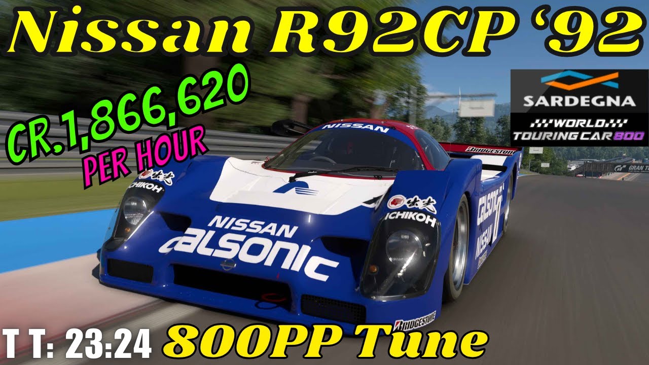 GT7|Nissan R92CP ‘92|Sardegna 800pp Tune|1.50
