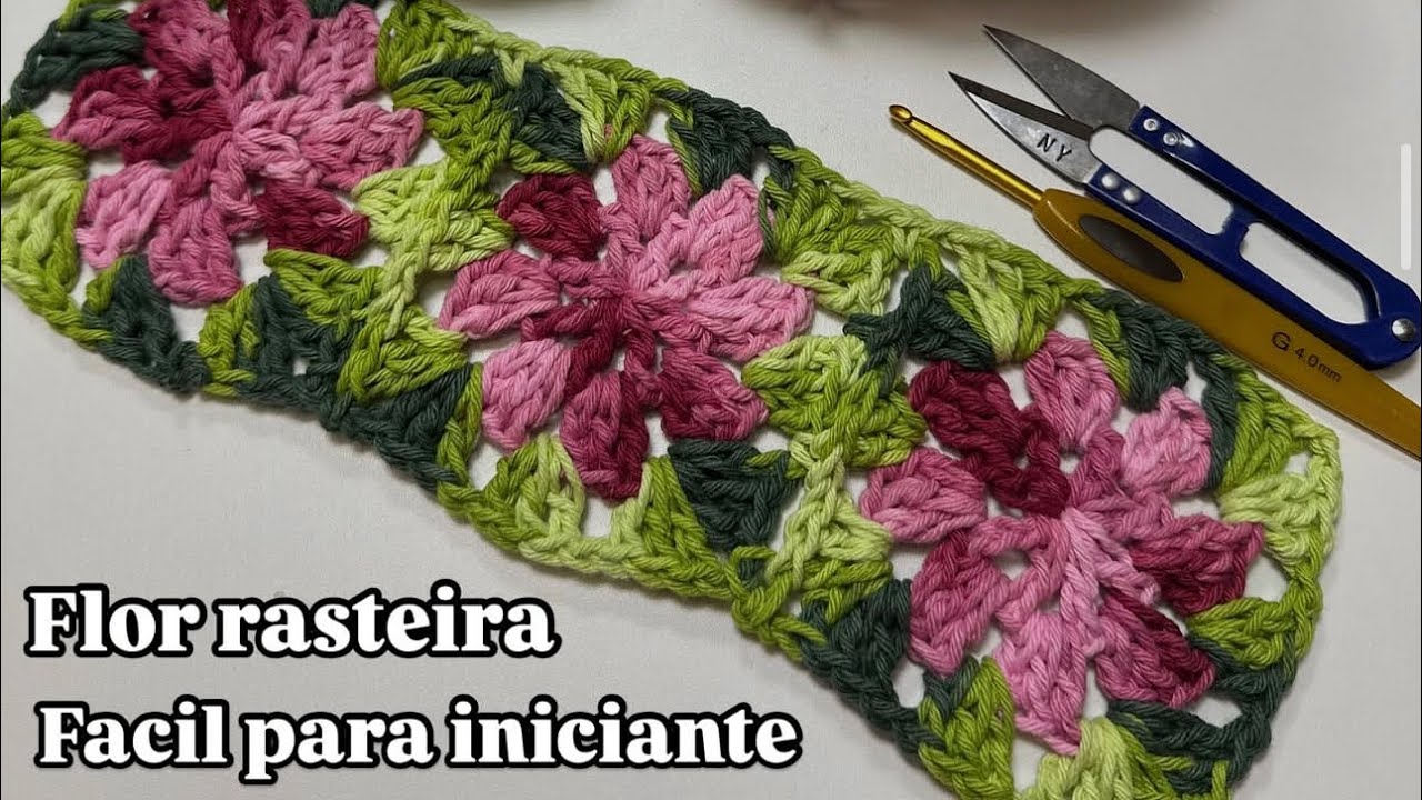 Flor rasteira - Aninha crochê redex
