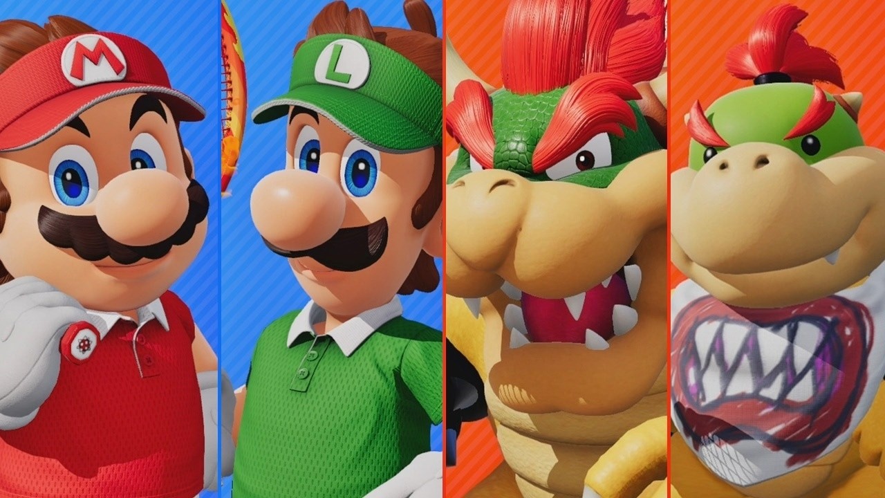 Mario Tennis Fever - Mario/Luigi Vs. Bowser/Bowser Jr.