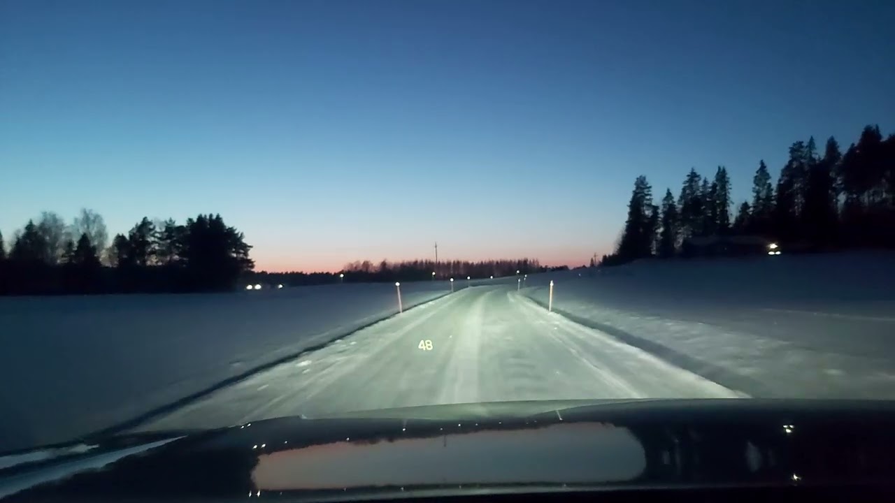 Snowy road, FINLAND - Free video