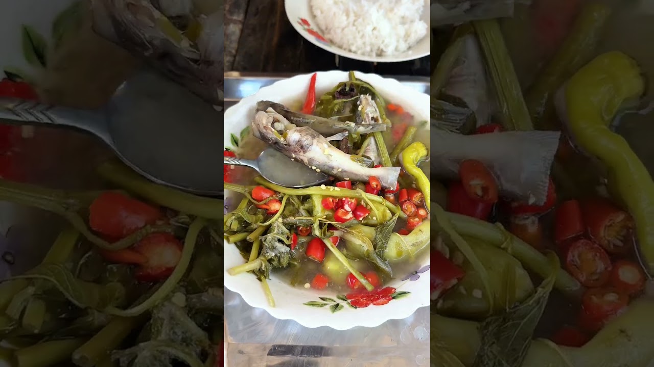 ម្ជូរខ្មែរត្រីឆ្លាំងម្ទេសហិរៗបាយក្ដៅៗហុតបែកញើសខ្ចាយ😋