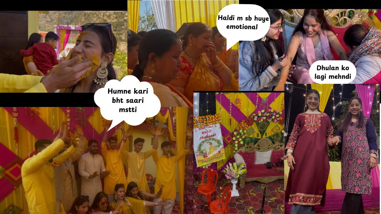 Gaon ki shadi me kari masti | Haldi & Mehndi Ceremony 💛 | My First vlog 