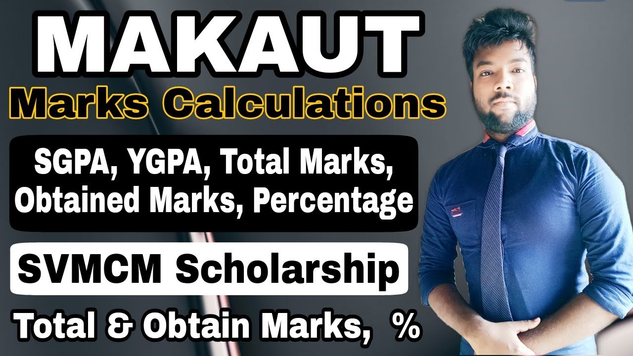 Расчет баллов MAKAUT | Общее количество и полученные баллы | Процент, SGPA и YGPA | Для стипендии...