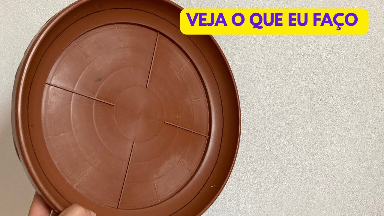 COMO fazer RELÓGIO DE CIMENTO feito com Argamassa AC3 branca no prato de planta | Passo a Passo