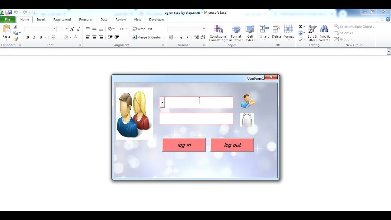 اكسيل vba | عمل شاشة دخول وصلاحيات للمستخدمين كاملة خطوة بخطوة login form step by step