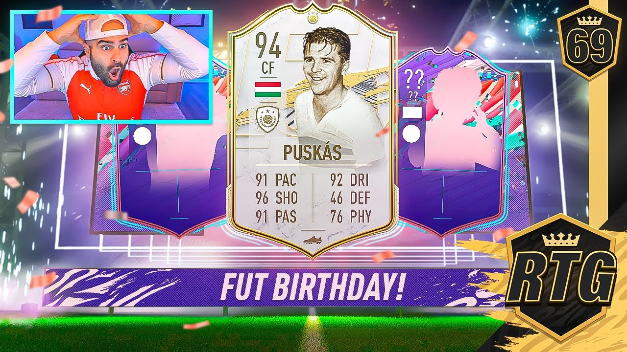 I PACKED 94 PUSKAS AND 2 FUT BIRTHDAYS!! OMG INSANE PACK OPENING!!!  FIFA 21 RTG