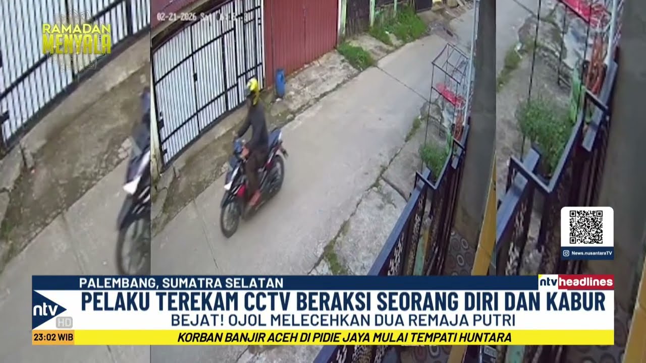 Seorang Pria Helm Ojol Terekam CCTV Lakukan Pelecehan 2 Remaja Putri | NTV HEADLINES