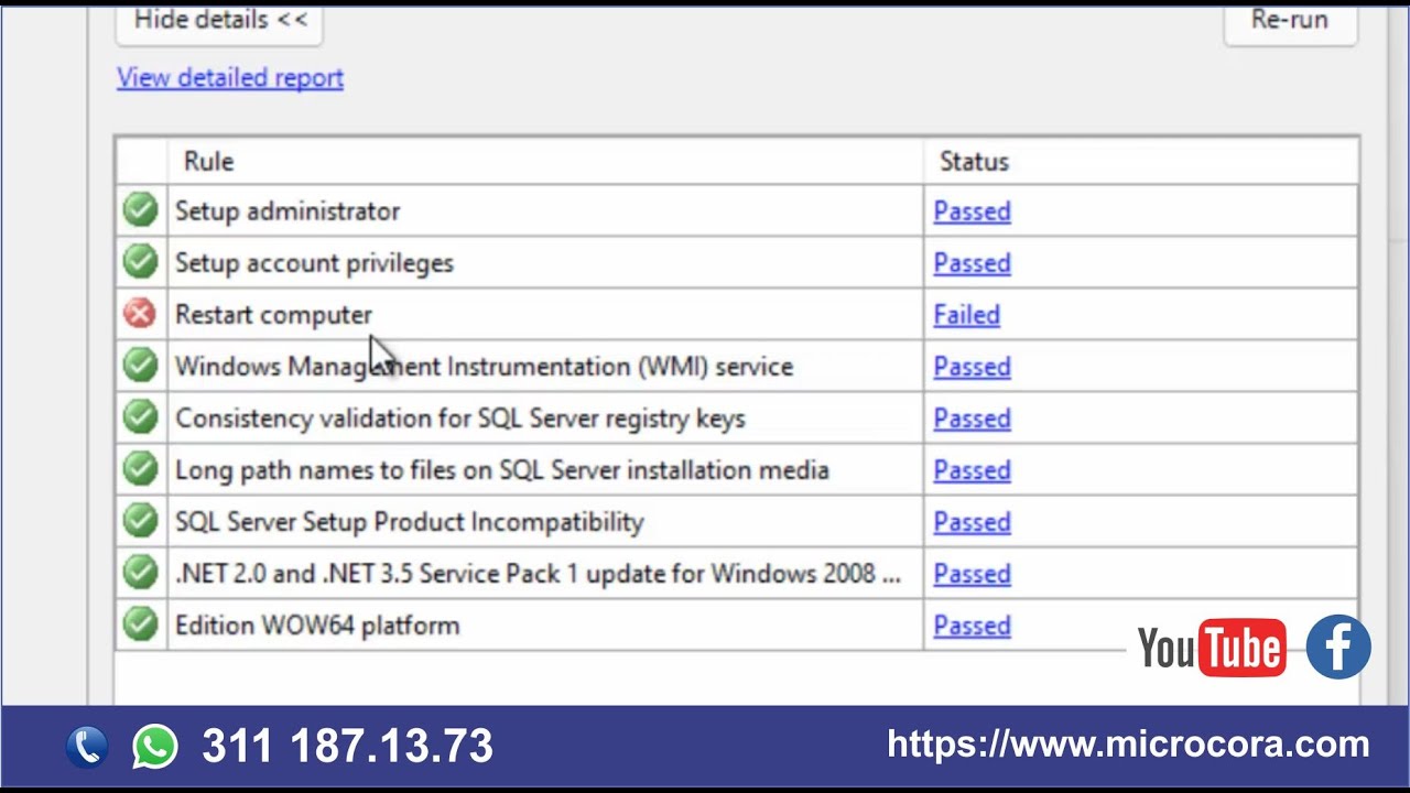 Reinicie el equipo o restart computer al instalar sql server - Solucion - Microcora