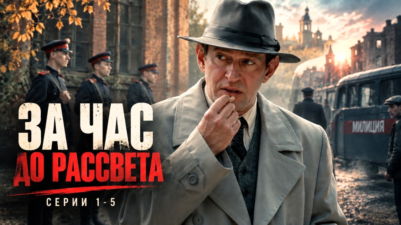 Крутейший послевоенный триллер | ЗА ЧАС ДО РАССВЕТА серии 1-5 | Детективный сериал, боевик