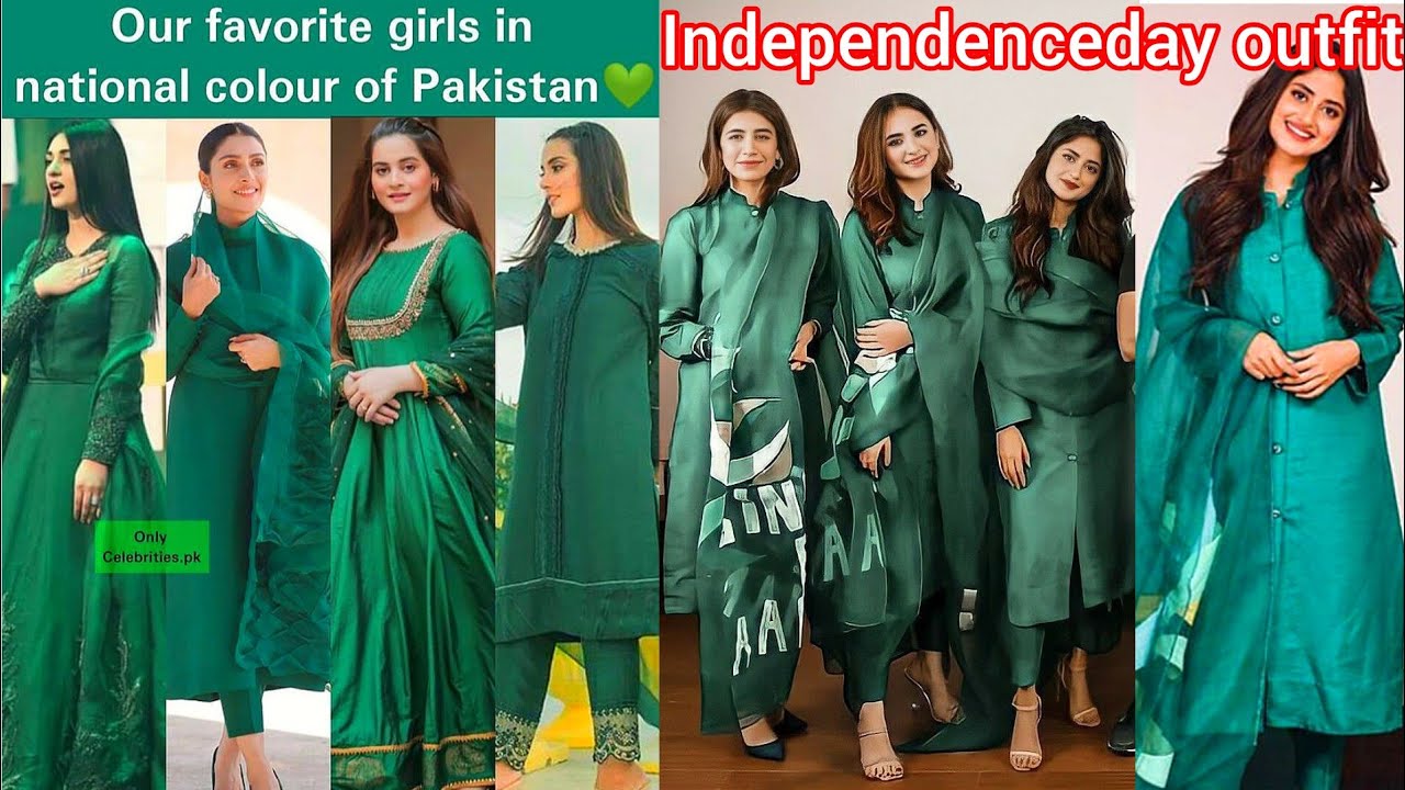 Pakistan Independence Day Outfits 🇵🇰💚 Beautiful Green Dresses & Pakistani Fashion #browsefeatures 