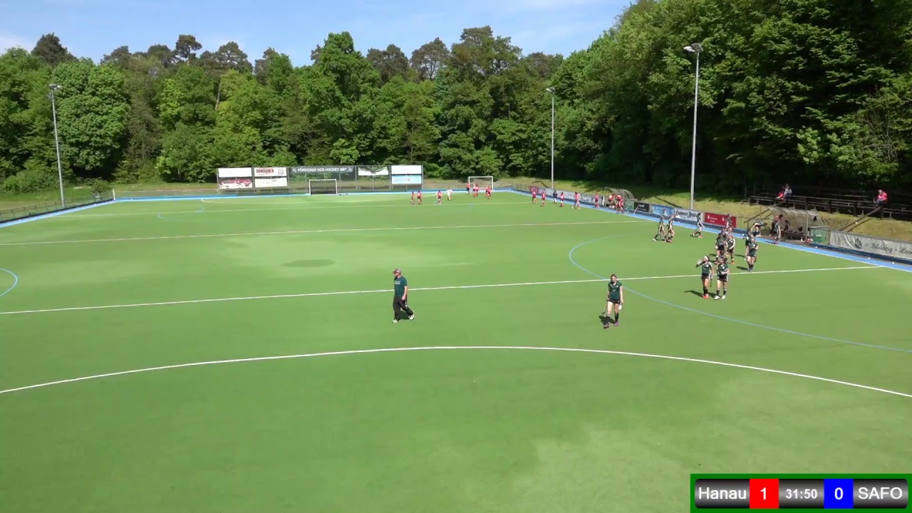 Hockey WJB Meisterschaft: 1. Hanauer THC : SAFO Frankfurt - 1. Halbzeit - 29.04.2018