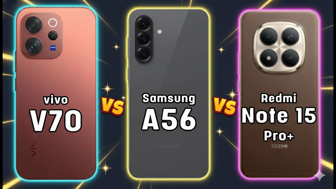 vivo V70 vs Samsung A56 vs Redmi Note 15 Pro Plus