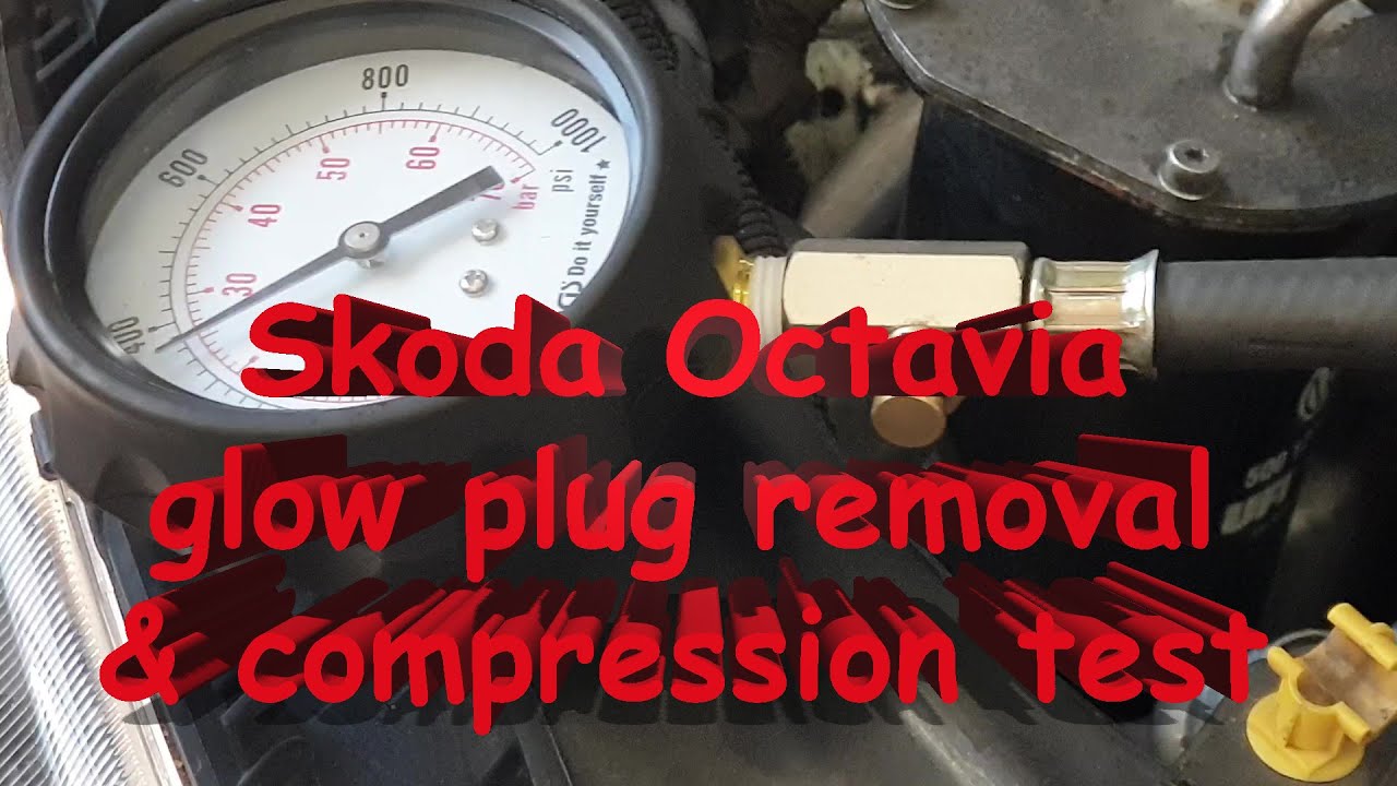 Skoda Octavia 2.0 дизель, снятие свечей накаливания и проверка компрессии.