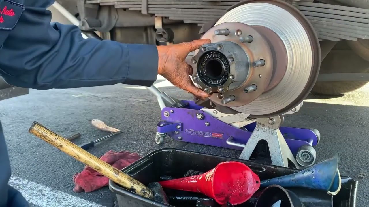 Replacing rear brake pads and rotors on a 2002 Ford e- 450