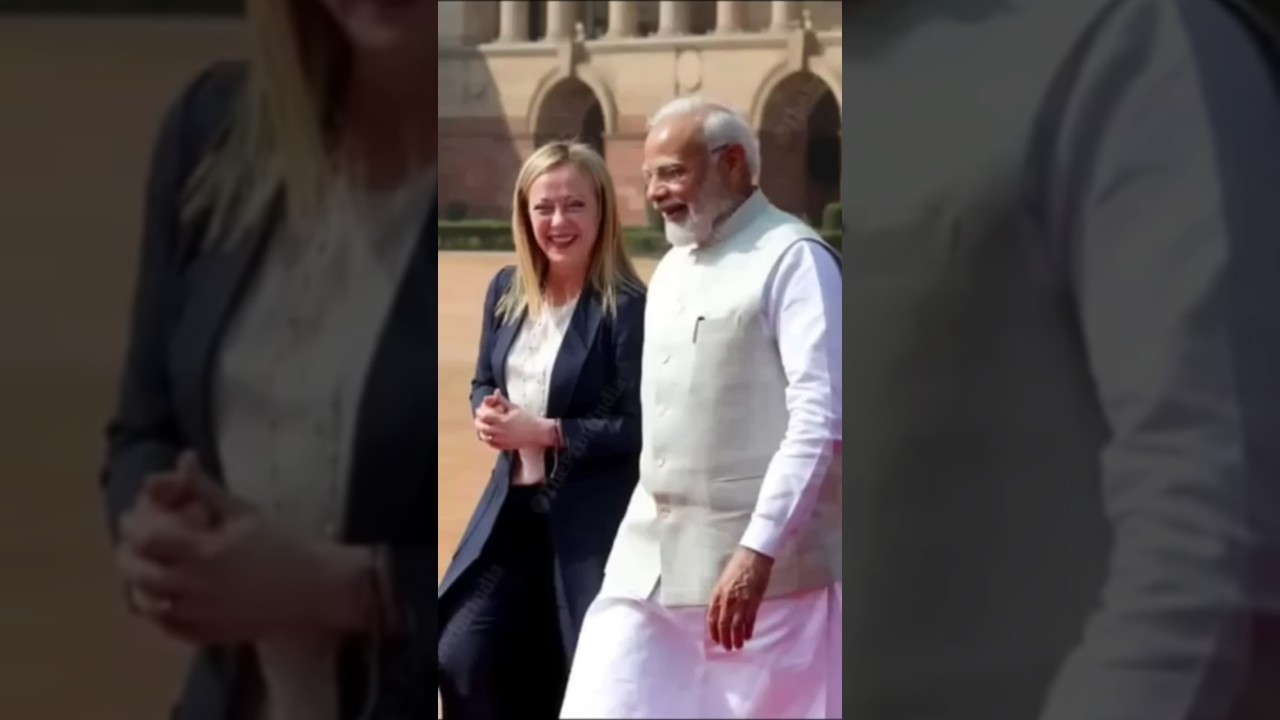 PM Modi 🤝 PM Meloni ❤️✨#melody#Modi❤️🙏#sanatanisangita#youtubeshorts#trending#viralvideo