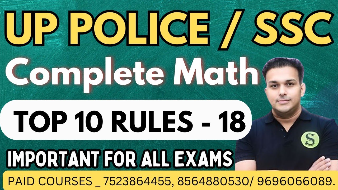 UPSI Practice Set Top 10 Rules Day 18 Gyan Sir Education Best Study Material Free UPSI UPSSSC ssc