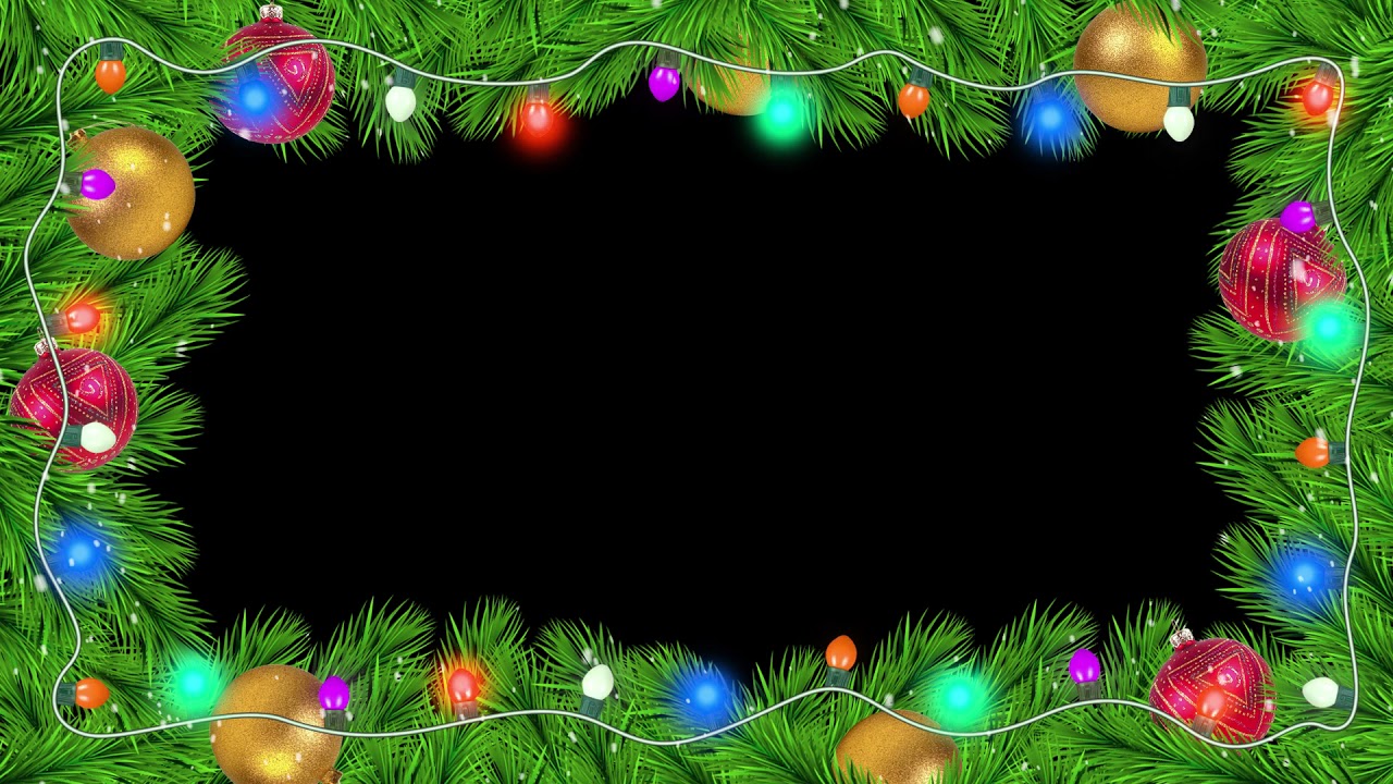 Christmas Frame Animation | Merry Christmas and Happy New Year Frame Black Screen Motion Background