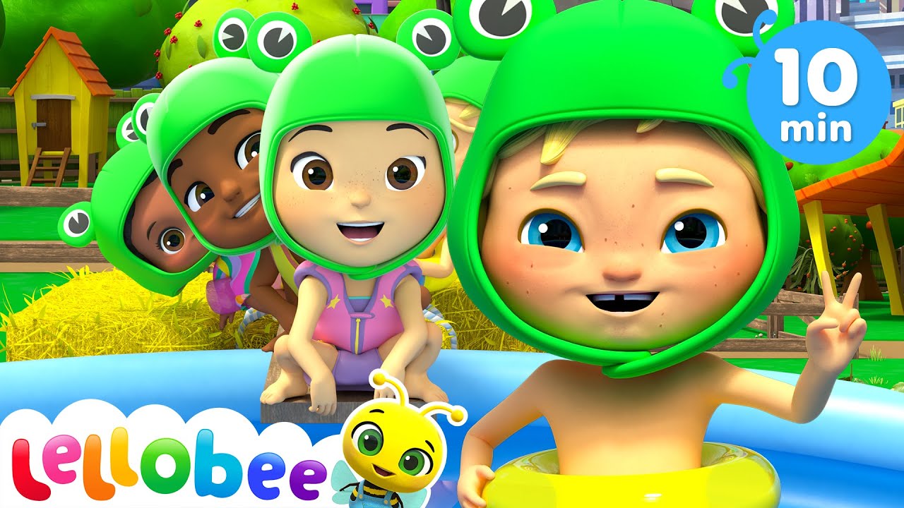 Counting Five Little Frogs with Ella! 🌻Lellobee City Farm Nursery Rhymes for kids