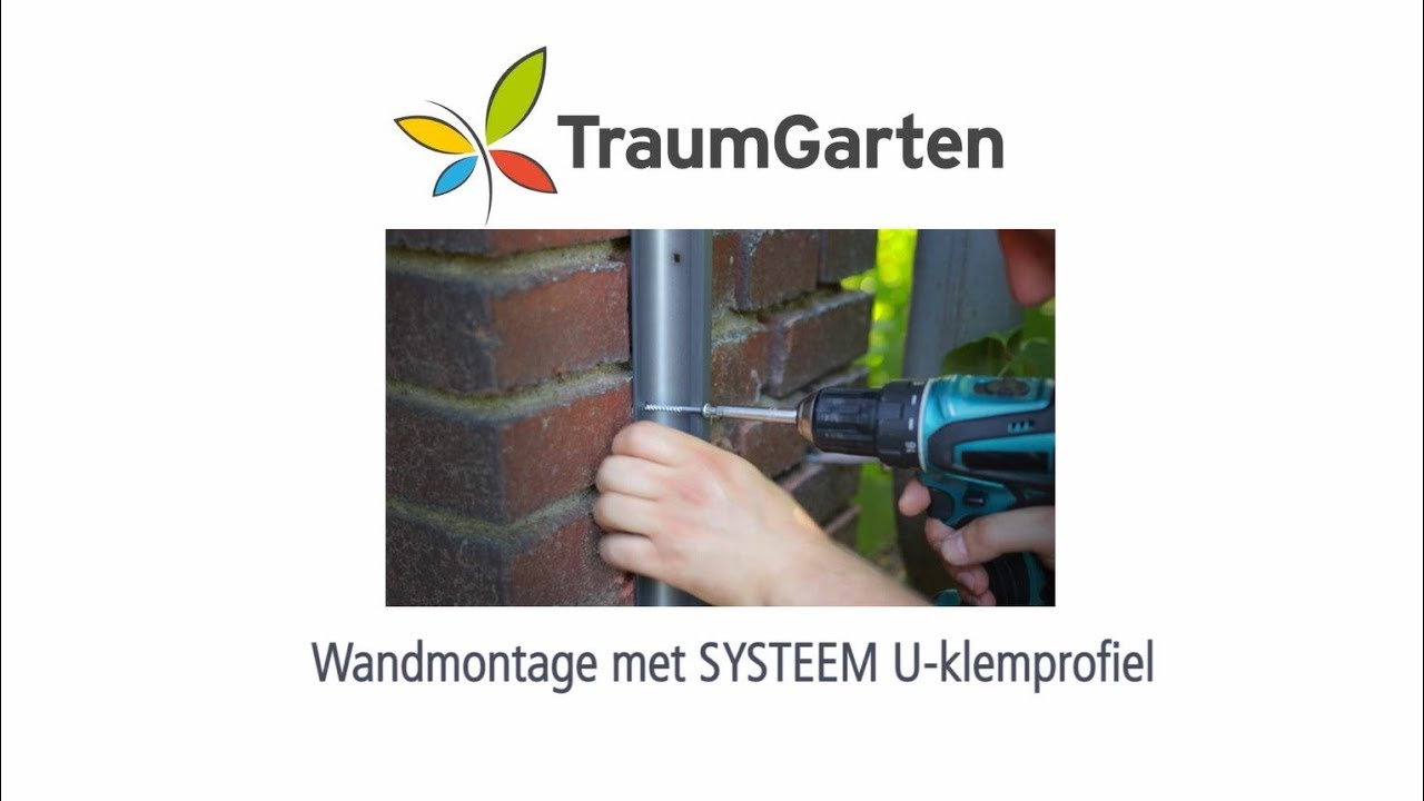 Wandmontage dichtscherm met SYSTEEM U-klemprofiel | TraumGarten