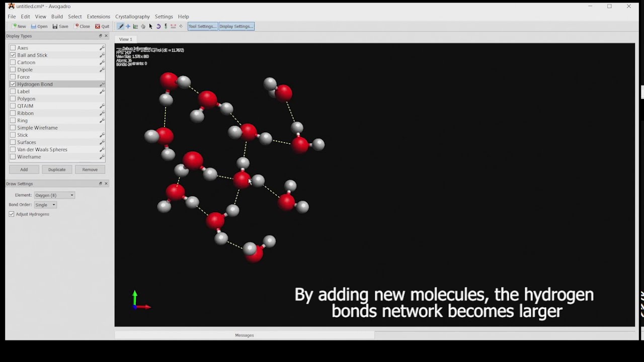 HYDROGEN BOND - Avogadro tutorial